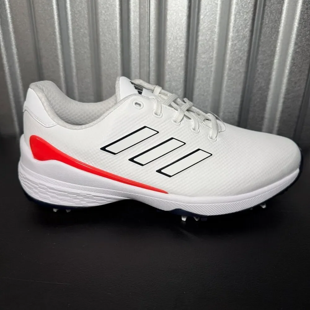 Adidas Men's ZG23 Golf Cleats White Blue Red IE2131 Men's Size 9